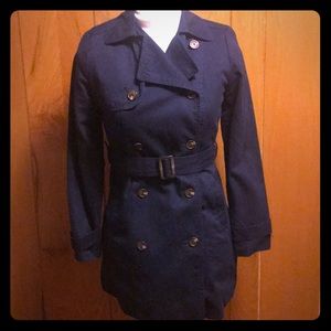 Gap Navy Blue Trench Coat, sz XS
